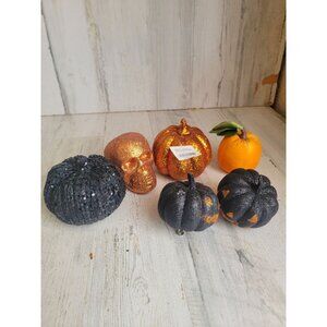 Glitter styrofoam‎ Halloween pumpkin skull home decor set